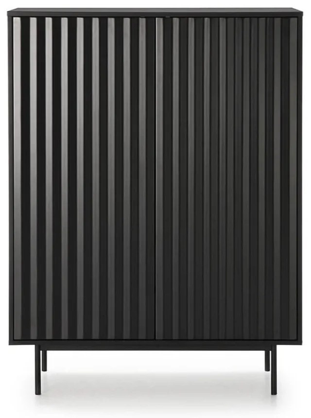 Czarna wysoka komoda 97x130 cm Sierra – Teulat