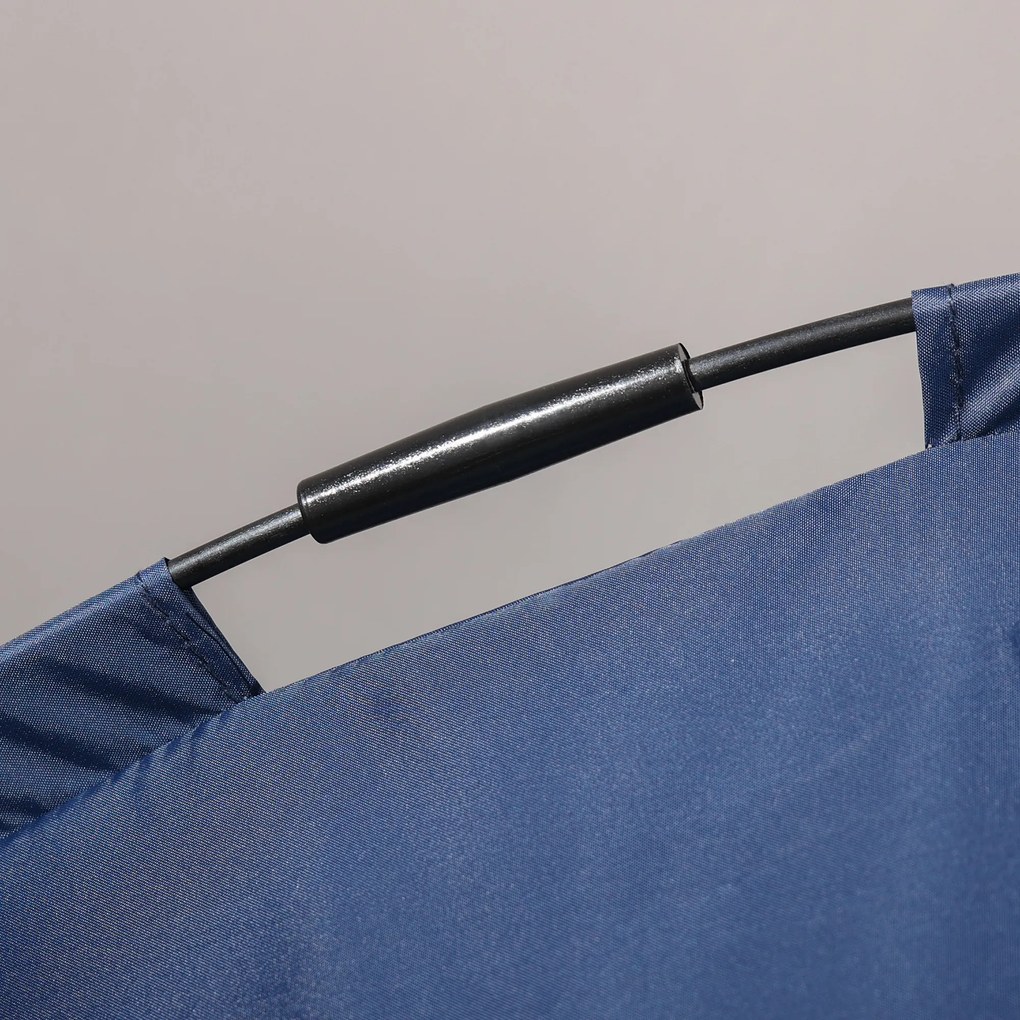 PawHut Łóżko dla zwierząt domowych na zewnątrz - łóżko dla psa, odporne na warunki atmosferyczne, z daszkiem, 61cm x 46 cm x 62 cm, Granatowy + Czarny