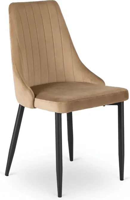 Zestaw Stół Okrągły Rozkładany HARRY 102-142 cm Dąb Artisan/Czarny i 4 Krzesła Tapicerowane BARI Beż Nowoczesne