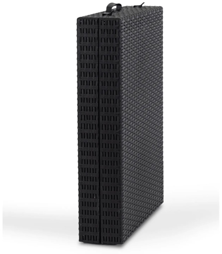 Fotel Ogrodowy Leżak LUIZJANA Technorattan Czarny/Szary