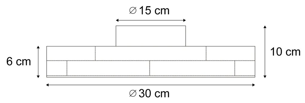 Lampa sufitowa w stylu skandynawskim drewno 30cm z LED ściemnialna - PeckerSkandynawski Oswietlenie wewnetrzne