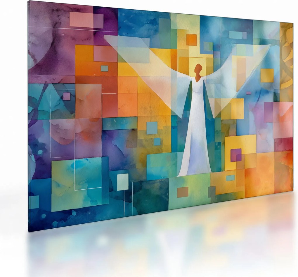 Obraz na szkle - Geometryczny anioł (70x50 cm)