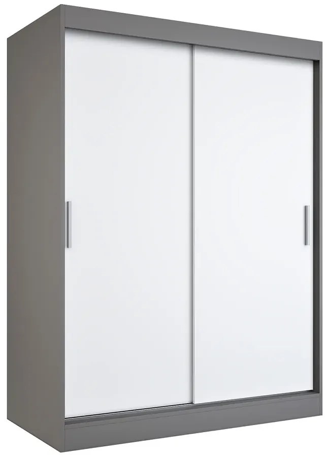 Szafa przesuwna 150 cm antracyt + biały - Erco 4X