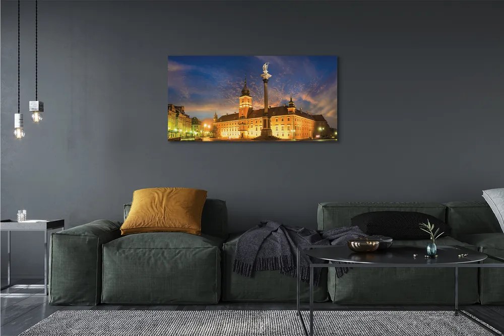 Zdjęcie na płótnie Warszawska Starówka o Zachodzie Słońca