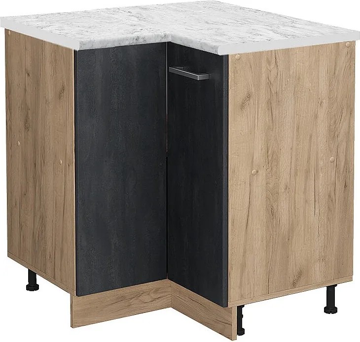 Szafka narożna czarny beton 75.6x60x81.6 r-line