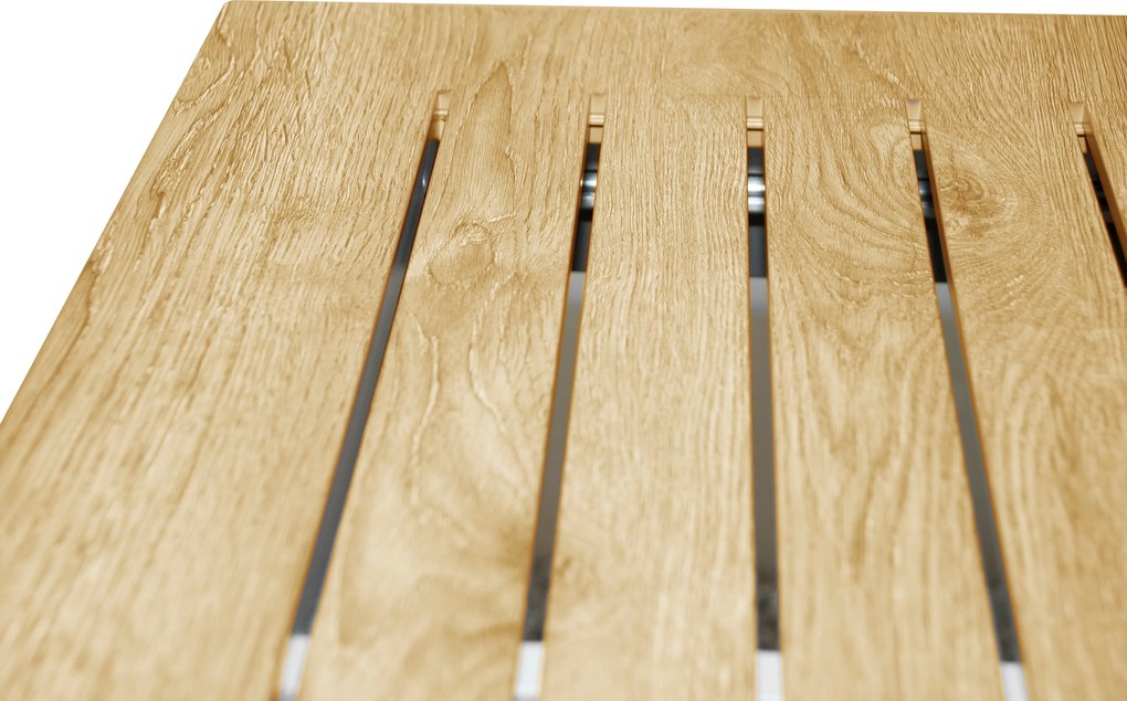 Doppler EXPERT WOOD - ogrodowy rozkładany aluminiowy stół 150/210 x 90 x 75 cm - Towar z drobną wadą (N593)