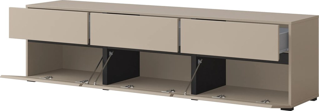 Szafka RTV stojąca INCROCIO 180 cm do Salonu pod Telewizor 3 Szuflady - Odcienie zieleni