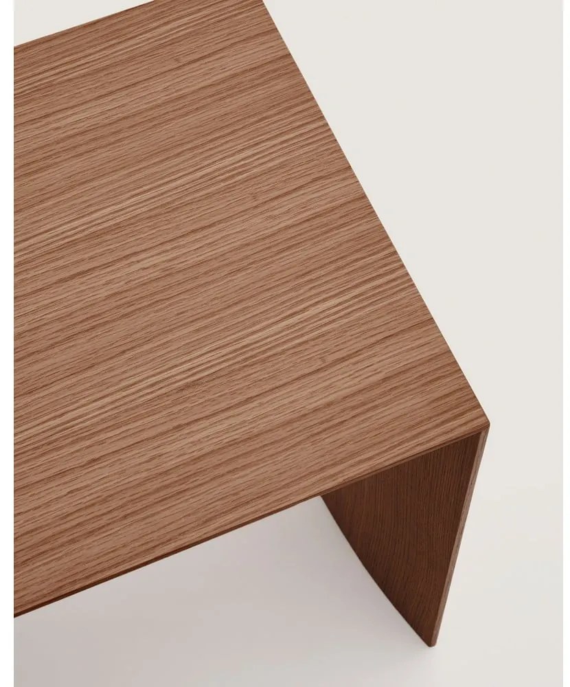 Stolik w dekorze orzecha w ciemnym naturalnym kolorze 45x90 cm Litto – Kave Home