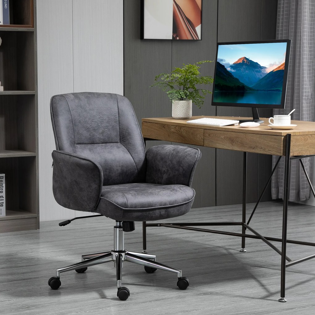 Vinsetto Krzesło Biurowe Ergonomiczne Czarne 48,5x54,5x81-87cm | Aosom PL