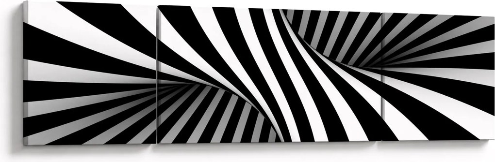 Abstrakcyjny obraz z paskami zebry (170x50 cm)