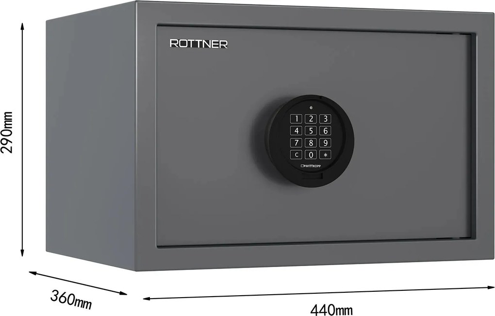 Sejf meblowy PRAKTIK 30 EL, elektroniczny S1, 290 x 440 x 360 mm, 34,7 l