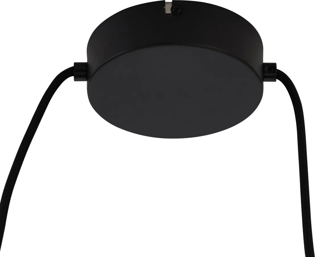 Japońska lampa wisząca czarna z bambusem 2-punktowa - Kea