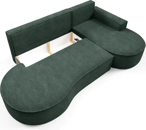 Narożnik MOLLY Prawostronny z funkcją spania, wolnostojący tkanina ABRIAMO 09 Zielony
