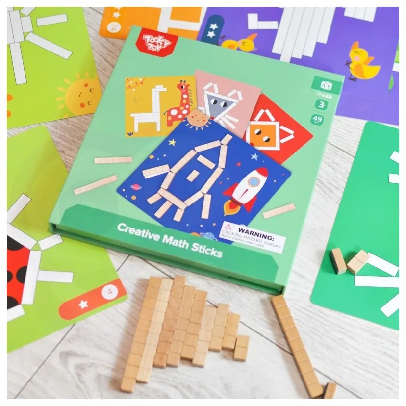 Tooky toy układanka gra logiczna łamigłówki klocki magnetyczne dla dzieci 49 el.