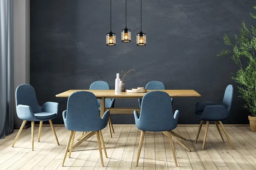 Potrójna lampa wisząca w stylu glamour - D9-Z19