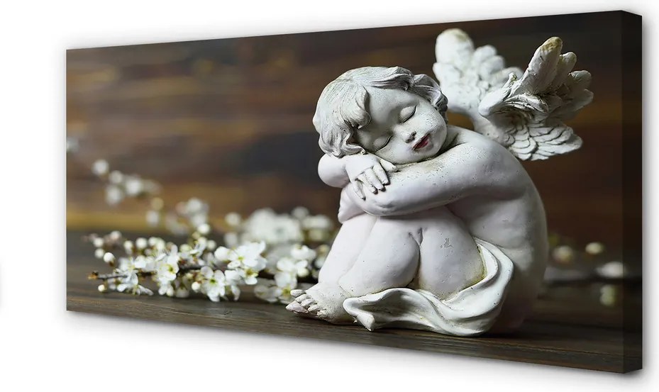 Obraz canvas na ścianę Śpiący Anioł w Kwiatach