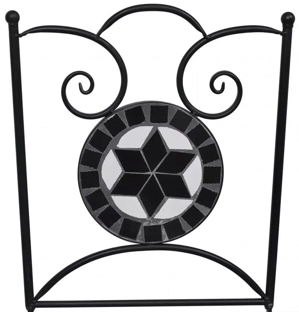 Zestaw ceramicznych krzeseł ogrodowych Zarvin - czarno-biały