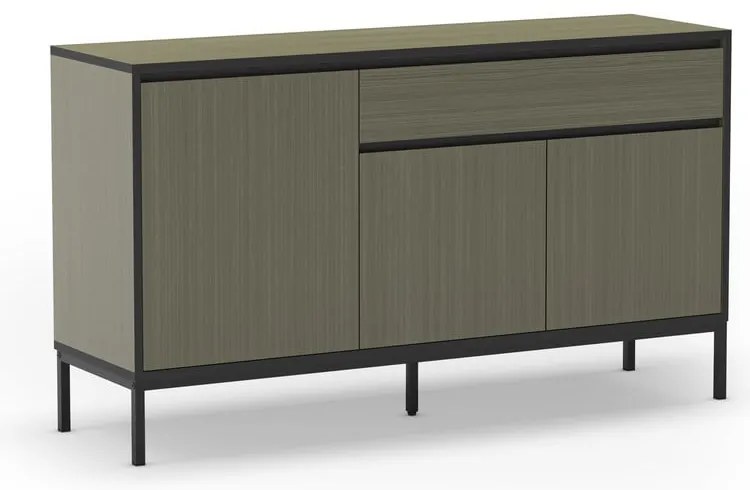 Ciemnozielona niska komoda 140x80 cm Lorenza – Marckeric
