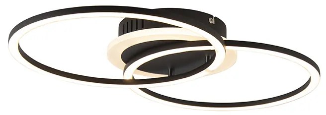 Designerska lampa sufitowa czarna z wbudowanym LED 3-stopniowym ściemniaczem - VeniDesignerski Oswietlenie wewnetrzne