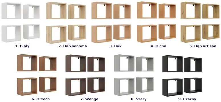 Kwadratowe półki wiszące na kwiaty wenge Z2-G98