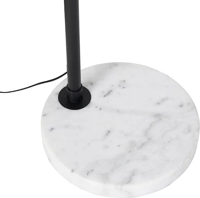 Nowoczesna lampa łukowa czarna z białym regulowanym bez klosza - XXL