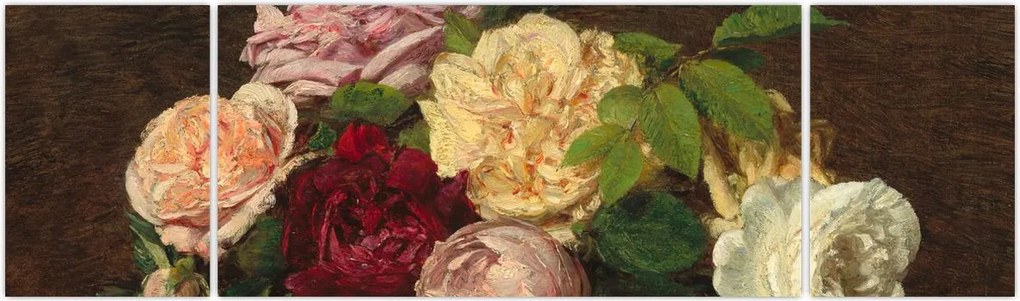 Obraz - Henri Fantin-Latour, Roses de Nice on a Table, reprodukcje (170x50 cm)
