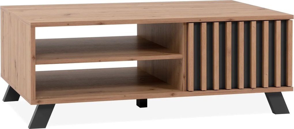 Stolik kawowy z lamelami Medan dąb artisan/antracyt