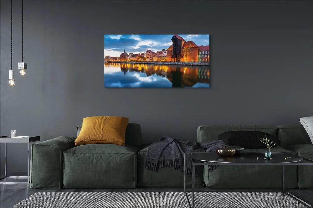 Duży obraz na płótnie Gdańskie Kamienice nad Rzeką