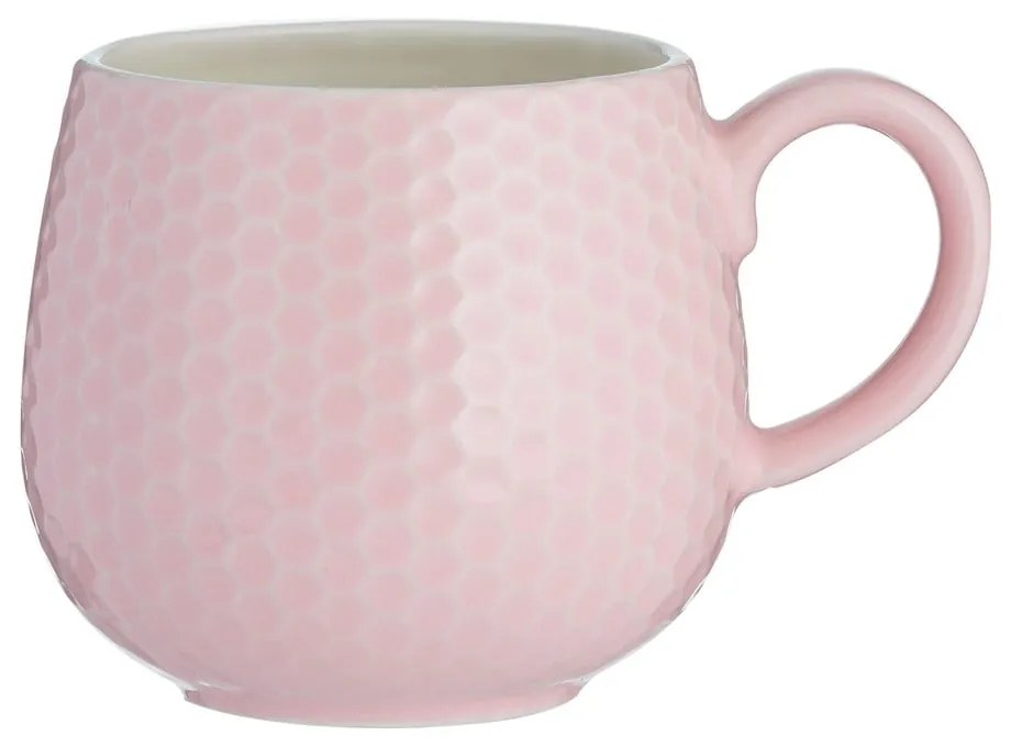 Jasnoróżowy kubek ceramiczny Embossed Honeycomb – Mason Cash