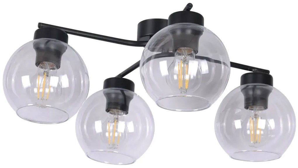 Czteroramienna lampa sufitowa z przezroczystymi kloszami - 3X A797 K3-A31
