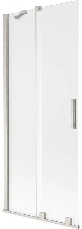 Mexen Velar parawan nawannowy 2-skrzydłowy rozsuwany 85 x 150 cm, szron, nikiel szczotkowany - 896-085-000-31-97
