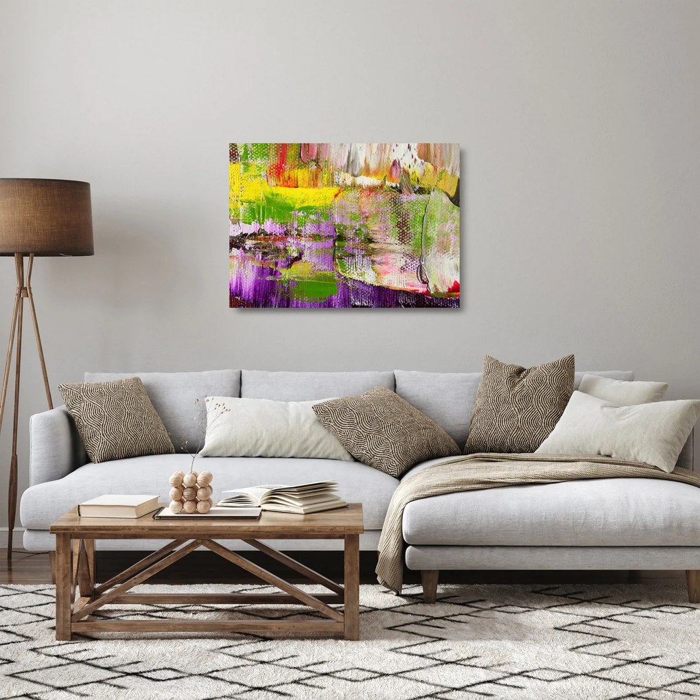 Obraz na szkle abstrakcji - malarstwo (70x50 cm)