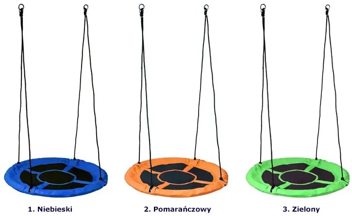 Zielona okrągła huśtawka bocianie gniazdo 100 cm H6-N86