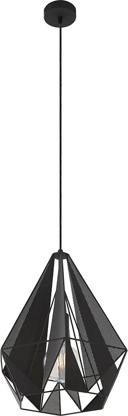 Industrialna lampa wisząca czarna z siatką - Carcass