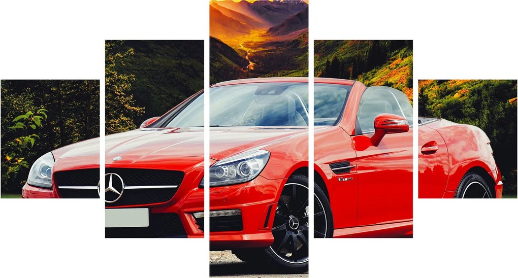 Obraz - czerwony Mercedes (125x70 cm)