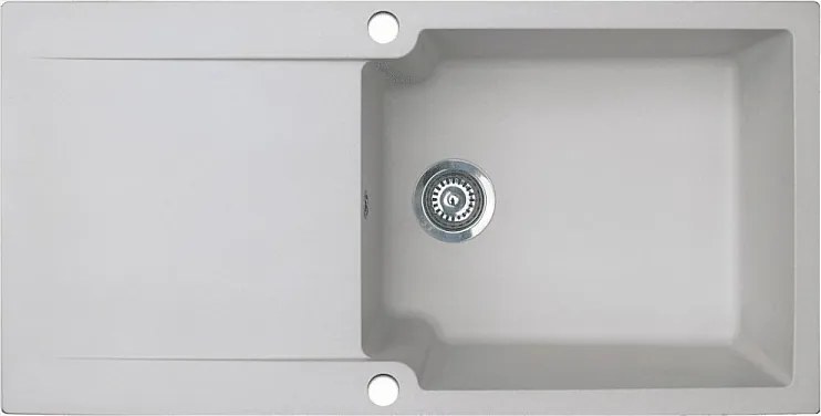 Lisse zlewozmywak dwustronny 1 duża komora 1 ociekacz z żywicy w kolorze szarym - Essebagno