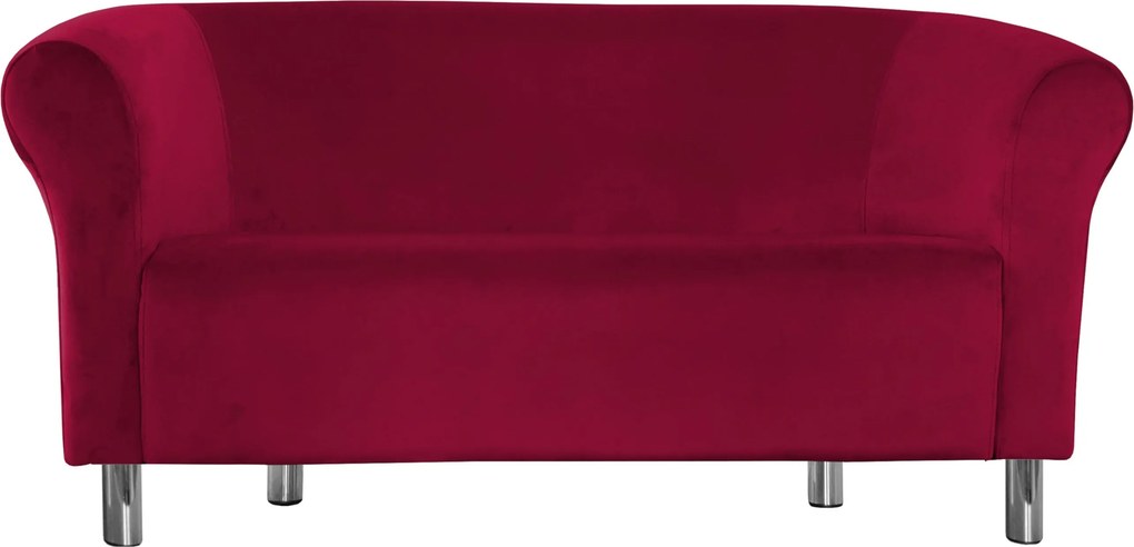 Sofa Milo tkanina Welur wygodna sofa tapicerowana do salonu i poczekalni : Kolor nogi - Chrom, Kolor tkaniny - VELVET - MG31, Typ tkaniny - Velvet, Wysokość nogi - 15 cm