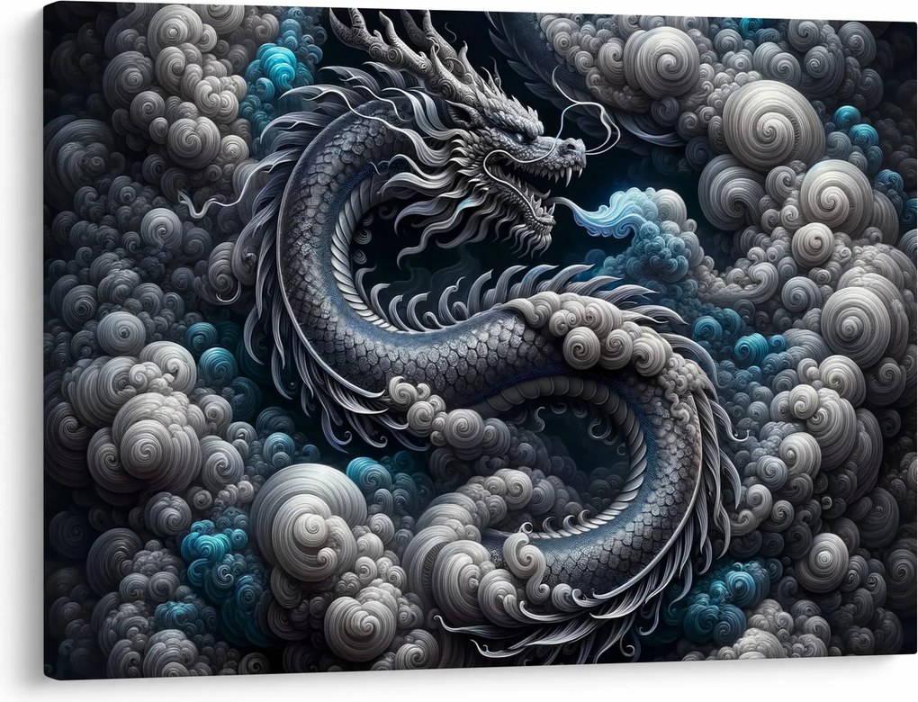 Obraz – Smok w dymie (70x50 cm)
