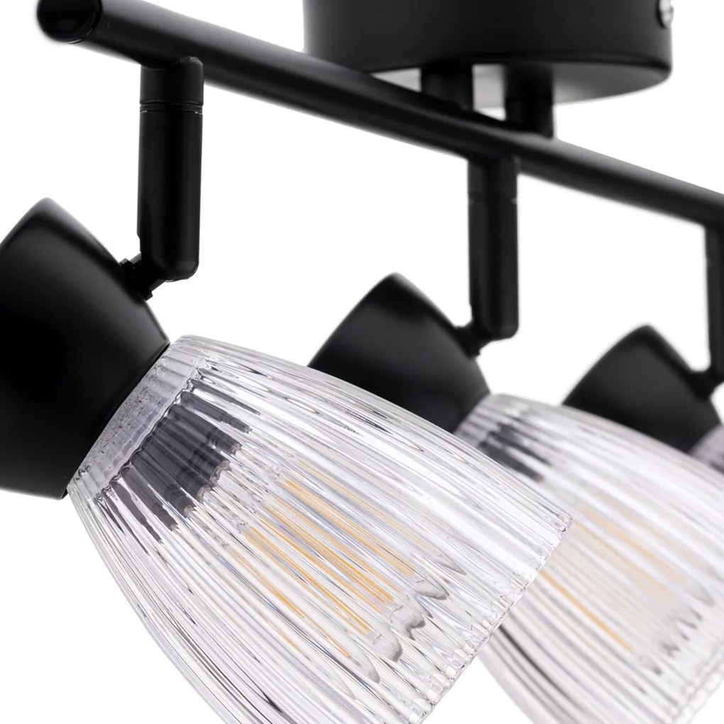 Lampa sufitowa BEST BLACK 3xE14, potrójne, na listwie czarne, 3 klosze