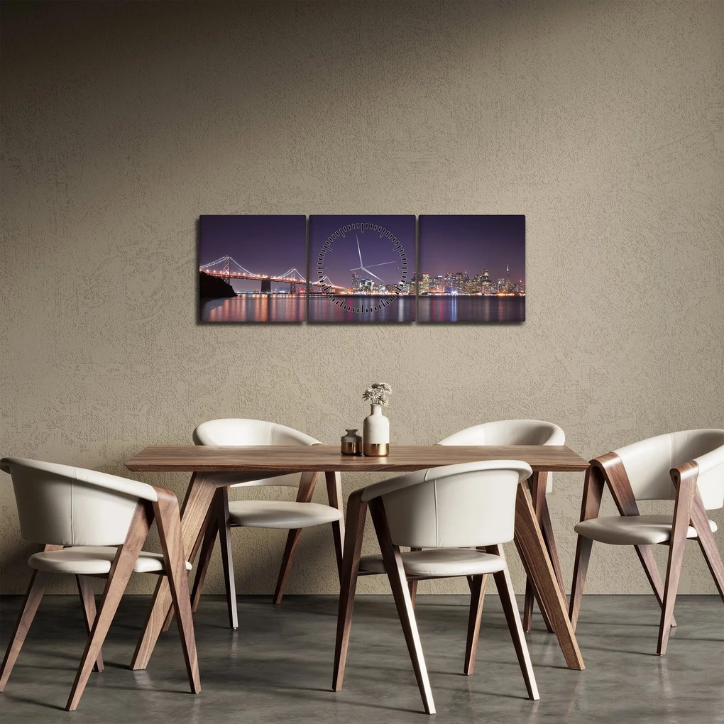 Obraz przedstawiający San Francisco, Kalifornia (z zegarem) (90x30 cm)