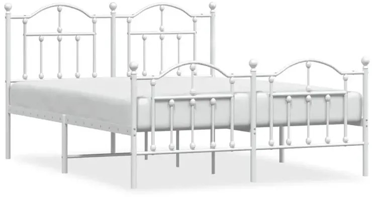 Białe metalowe łóżko małżeńskie 140x200 cm - Azos