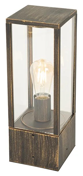 Lampa podłogowa zewnętrzna w stylu vintage, złoto antyczne, 40 cm, IP44 - Charlois