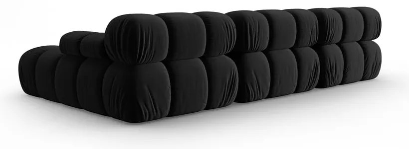 Czarna aksamitna sofa 285 cm Bellis – Micadoni Home