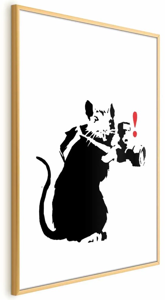 Plakat Szczur fotograf 60x90 cm z ramą złotą bez marginesu ARTGEIST B