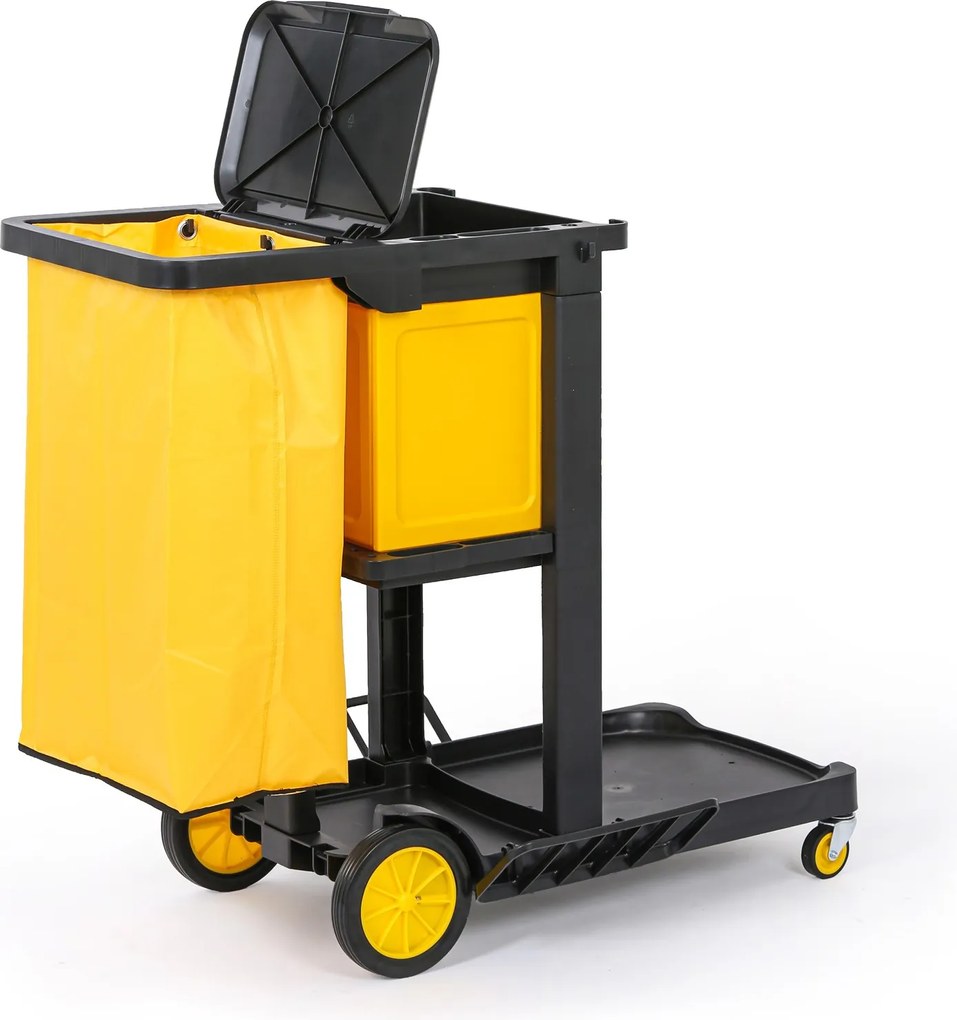 Profesjonalny wózek sprzątający z workiem i pokrywą, 1120 × 470 × 990 mm