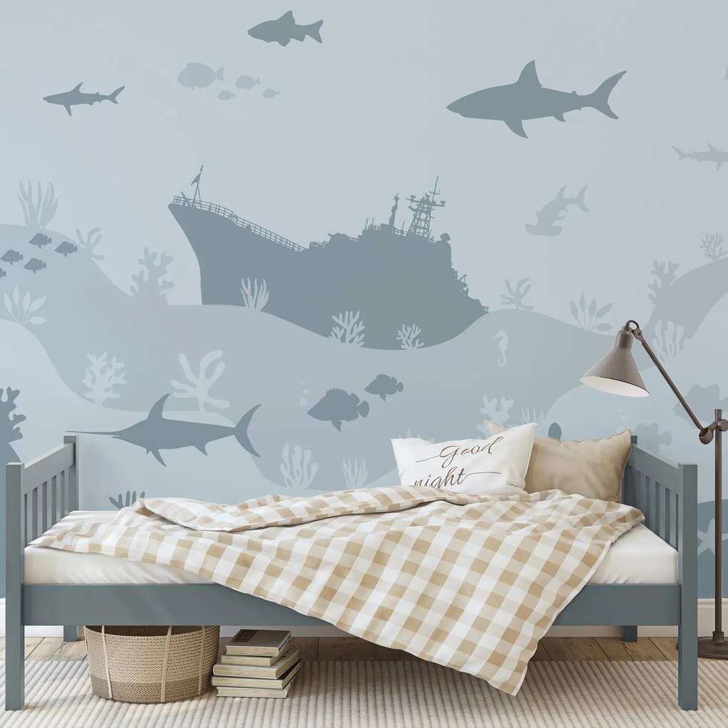 Fototapeta - Sea World, niebieski (196x136 cm)