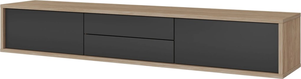 Szafka RTV uniwersalna LIVIA 180 cm do Salonu pod Telewizor 2 Szuflady - Dąb