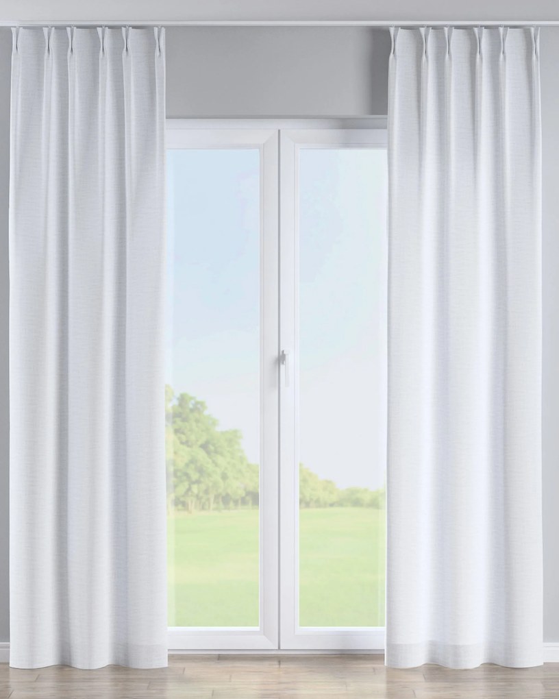 Zasłona na haczykach flex podwójnych kolor biały tkanina strukturalna