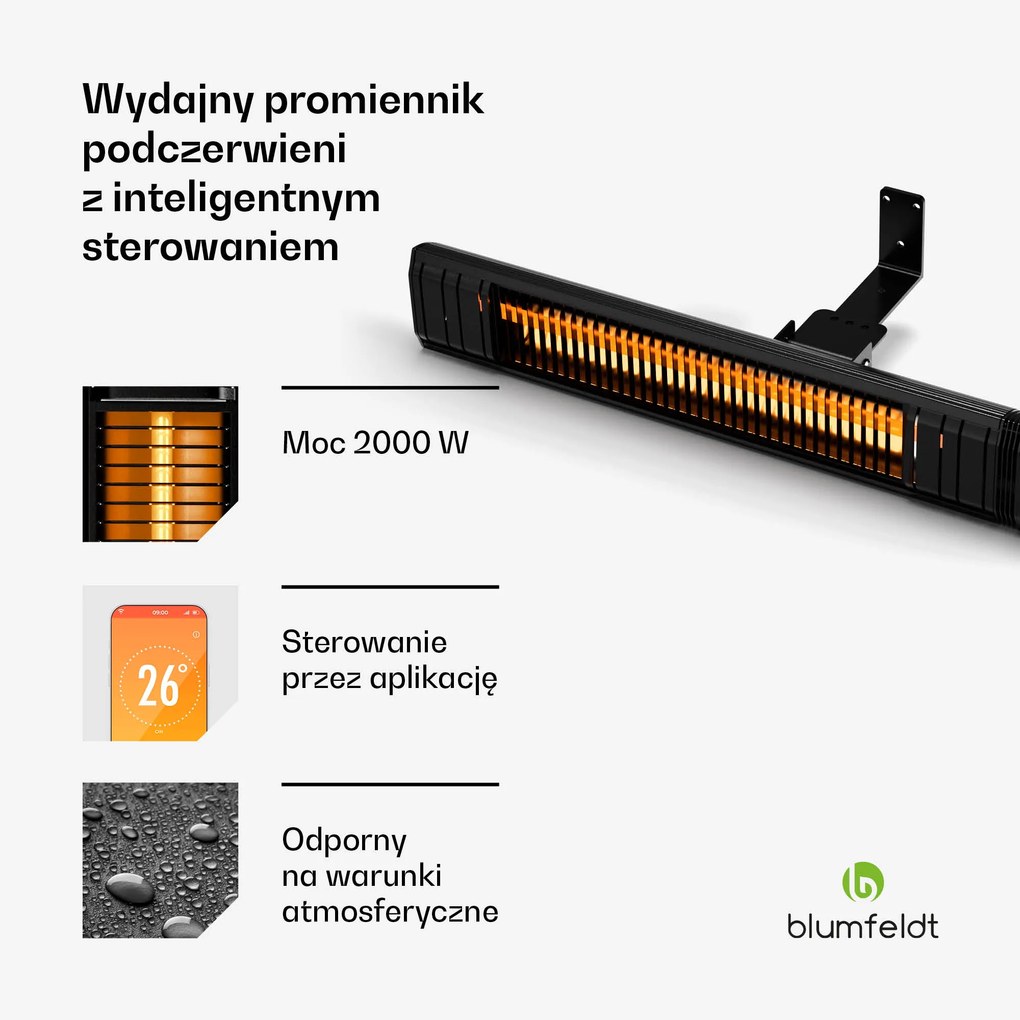 Blumfeldt Gold Bar Slim 2000 W Promiennik podczerwieni