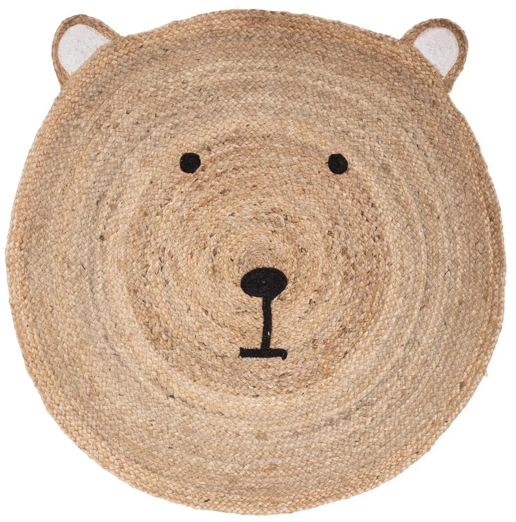 Dywan dziecięcy z juty BEAR HEAD 100 cm